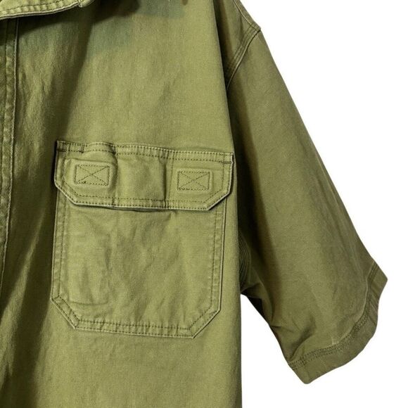 Duluth Trading Co. XL Tall olive green short sleeve canvas heavy duty shirt two - Picture 6 of 11